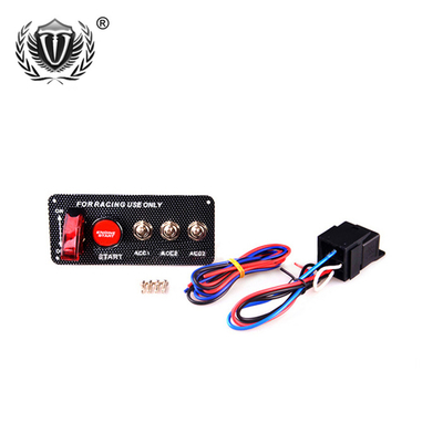 Carbon Fiber Texture JDM Racing Culture Carbon Fiber Race Car Inverter Ignition Engine Start Push LED Button Panel